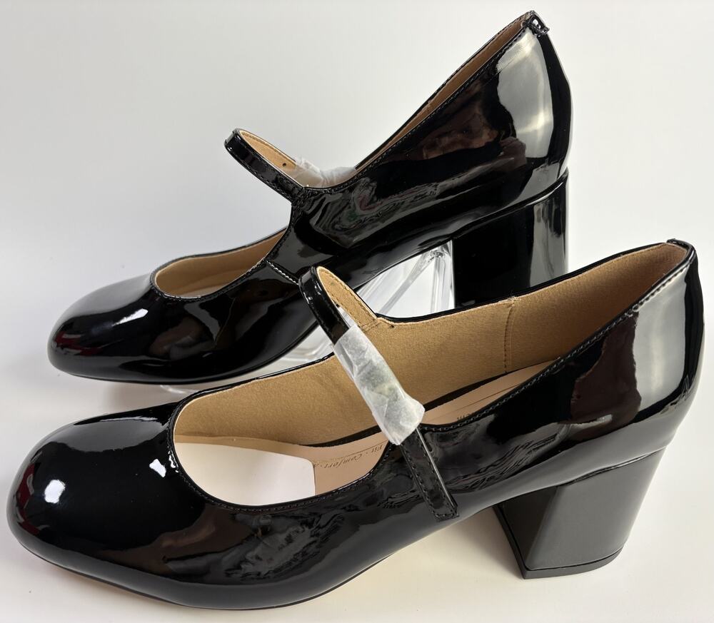 Journee Collection Okenna Women's Pumps Shiny Black Size 8 M New